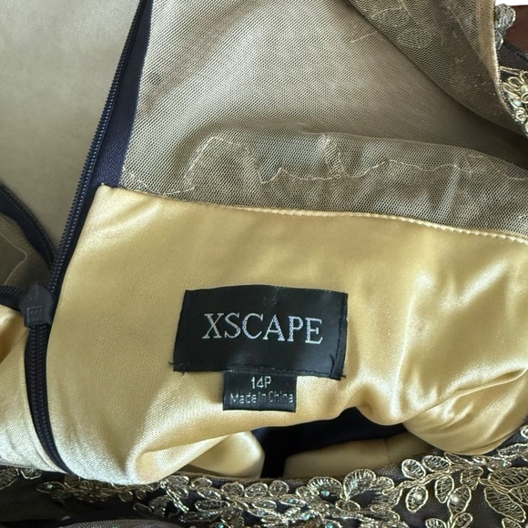 Xscape Embroidered Illusion Gown Dress - Picture 6 of 8